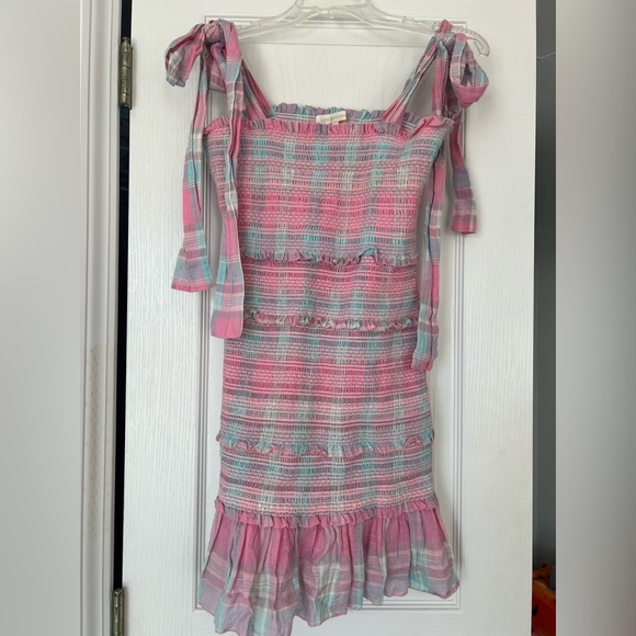 LoveShackFancy Belle Smocked Ruffle Mini Dress - Picture 3 of 6